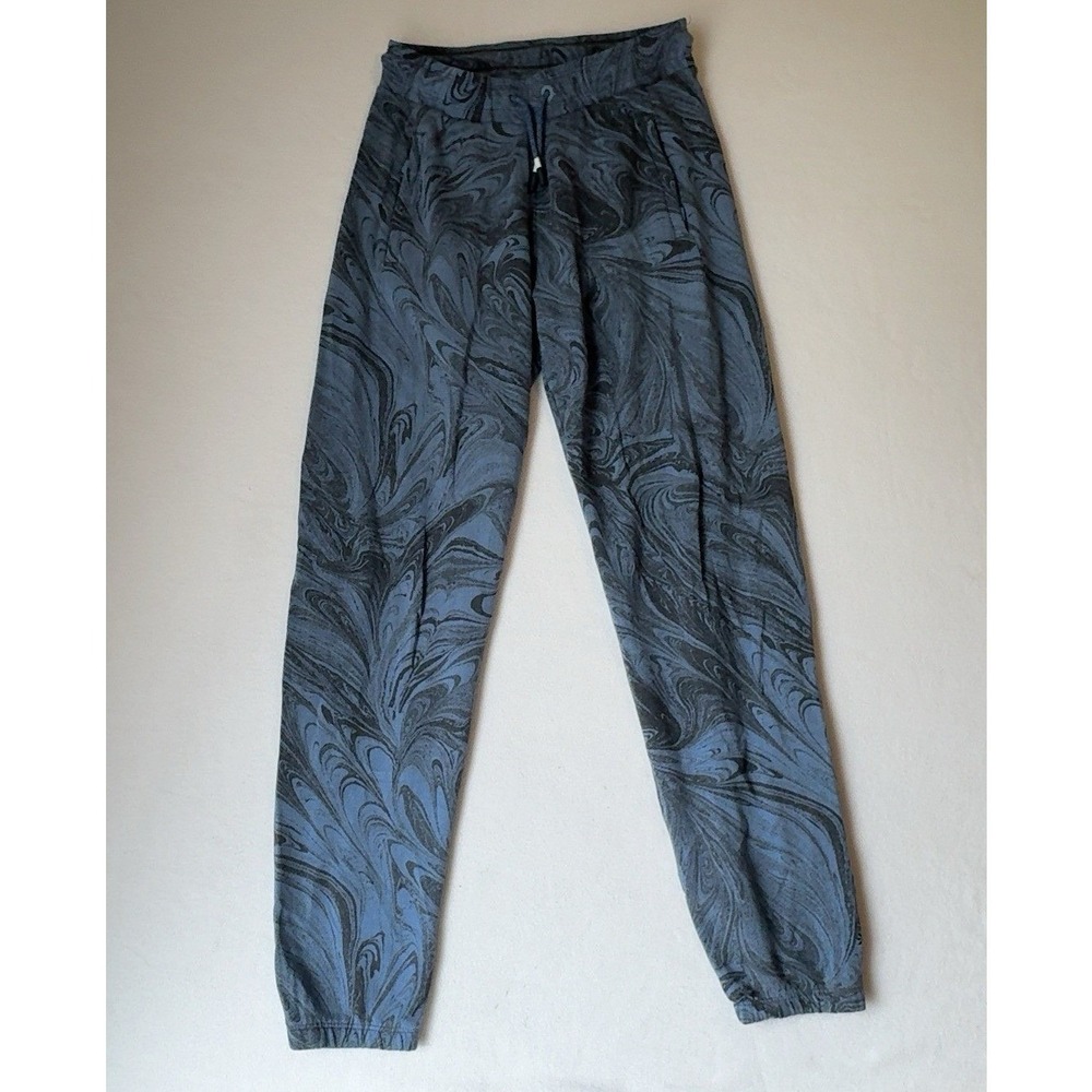 Athleta Girl Warm Up 2.0 Jogger Girls L 12 Blue Black Swirl Print Pants